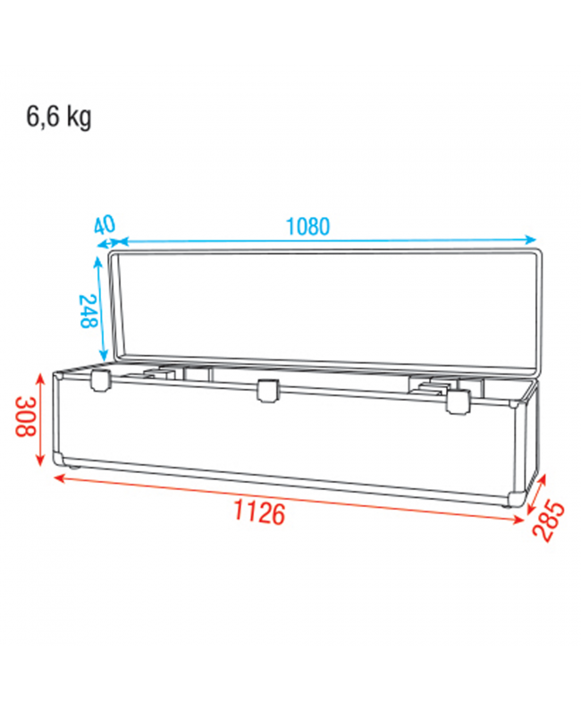 SHOWGEAR Case for 4x LED Bar Value Line Cases for spotlights