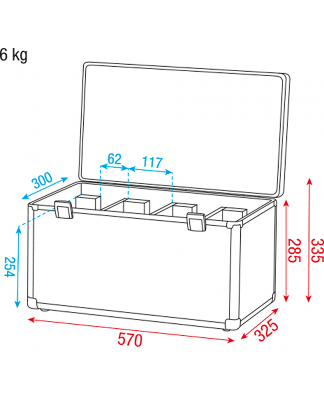 SHOWTEC Case for 4x Club par Linea Value Custodie per proiettori