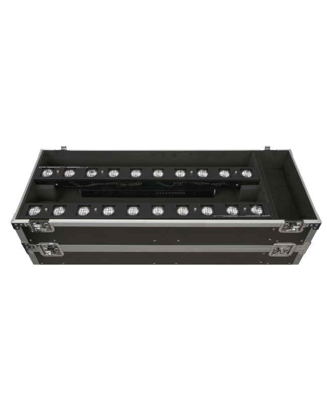 SHOWTEC Case for 12x Sunstrip Active 3 sezioni impilabili con scomparto per gli accessori