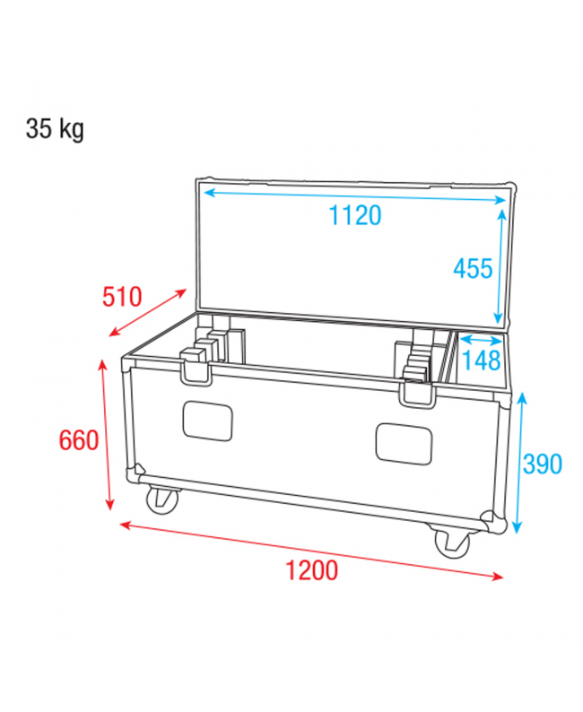 SHOWTEC Tasche für 8x Pulse Pixel Bar 16 Mit Zubehörfach Scheinwerfer-Cases