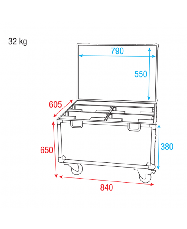 SHOWTEC Case for 4x Stage Blinder 4 LED