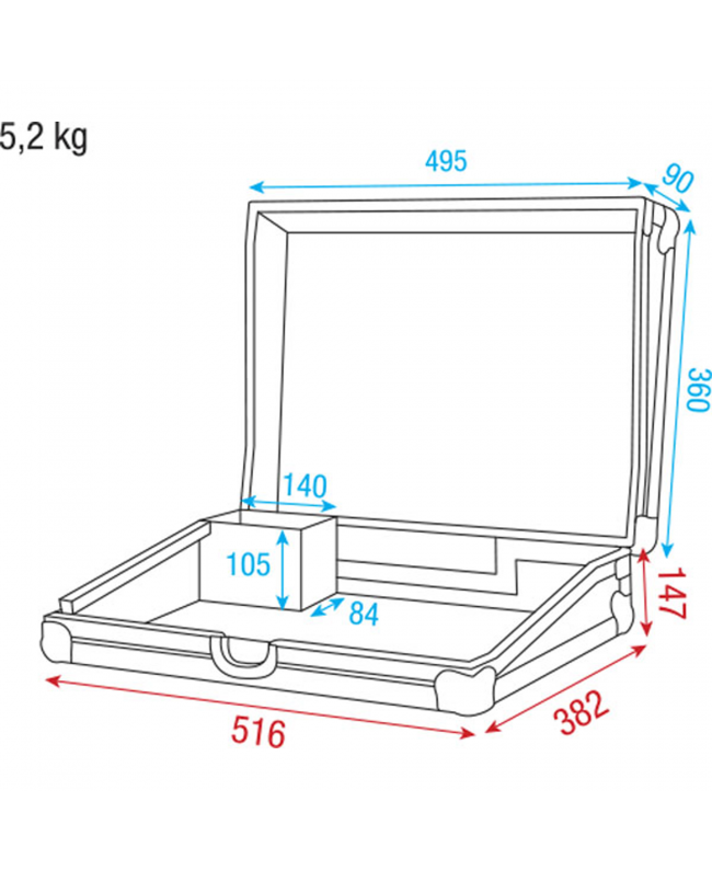 SHOWTEC Case for Light Controller 6U Scatola di trasporto