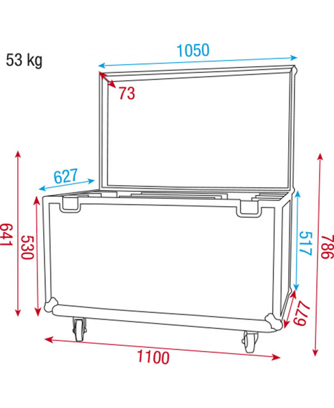 SHOWTEC Etui für 8x Sunstrip Active Getrennte Abschnitte mit Schutzschaum Scheinwerfer-Cases