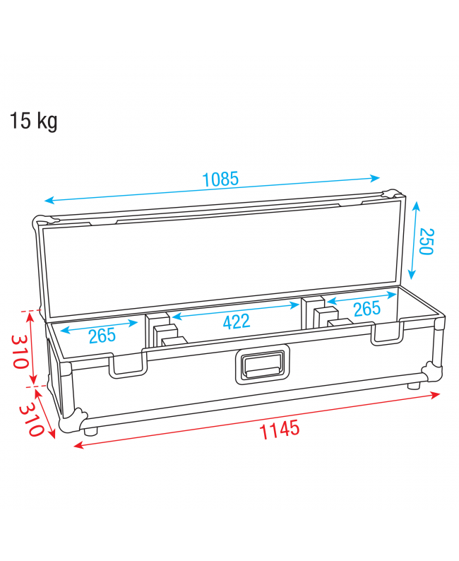 SHOWGEAR Gehäuse für LED-Bar Getrennte Abschnitte mit Schutzschaum Scheinwerfer-Cases