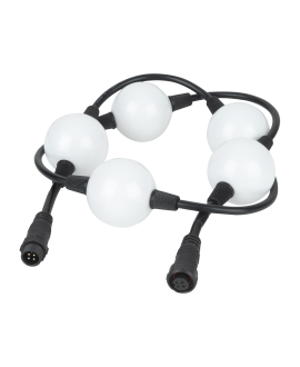 SHOWTEC Pixel Bubble Extension String 1 m String with 5x 50 mm white frosted LED Balls