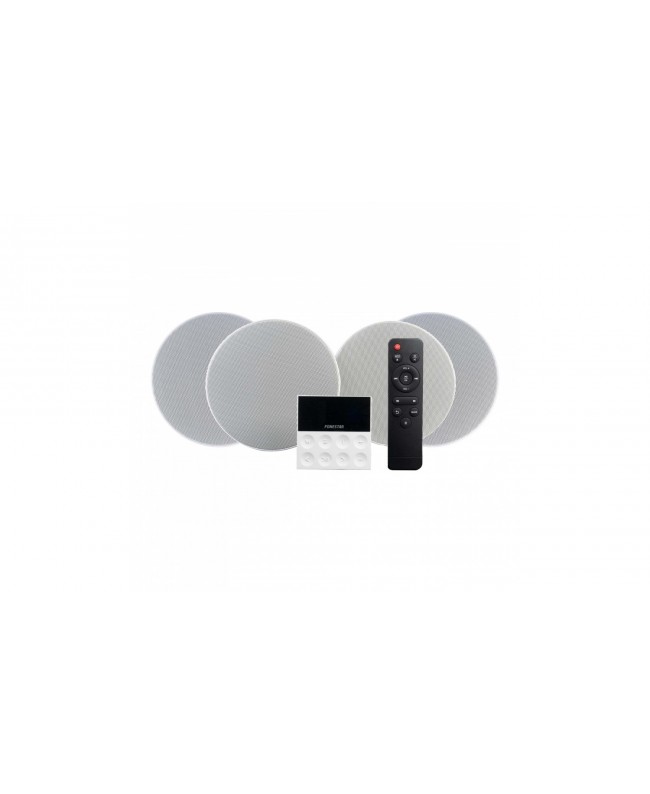 Fonestar Sistema Audio con 4 Altoparlanti a Soffitto da 6 e Amplificatore Diffusori a soffitto