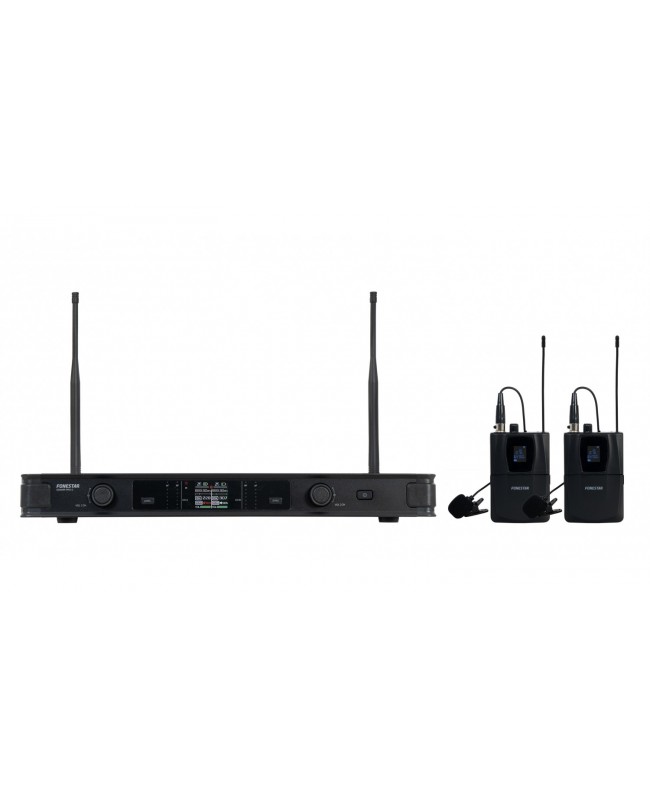 Fonestar Drahtloses UHF-Doppel-Gürtelmikrofon-System Headset Funksysteme