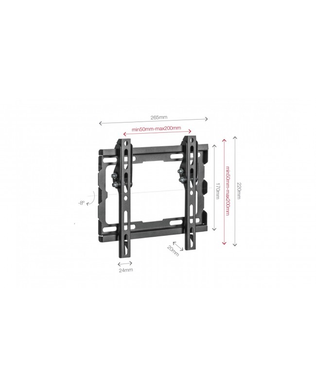 Fonestar Supporto TV Inclinabile per Monitor da 23 a 55 Portata MAX 45 KG Supporti a parete per Display