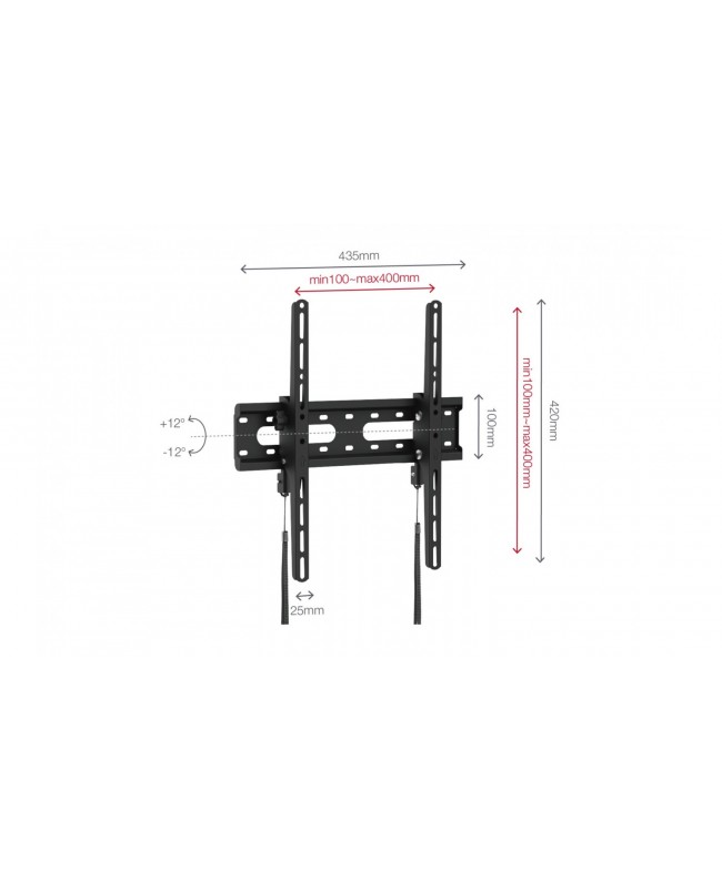 Fonestar Supporto TV Inclinabile per Monitor da 32 a 70 Portata MAX 45 KG Supporti a parete per Display