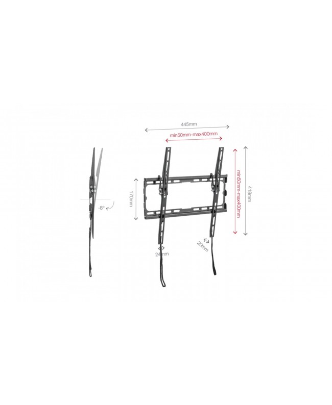 Fonestar Supporto TV Inclinabile per Monitor da 32 a 70 Portata MAX 45 KG Supporti a parete per Display