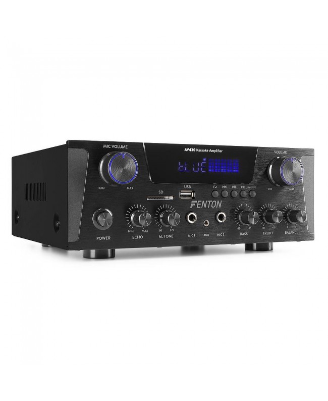 Fenton AV430B Verstärker 2x300W BT Bl. Hi-Fi Mediaplayer