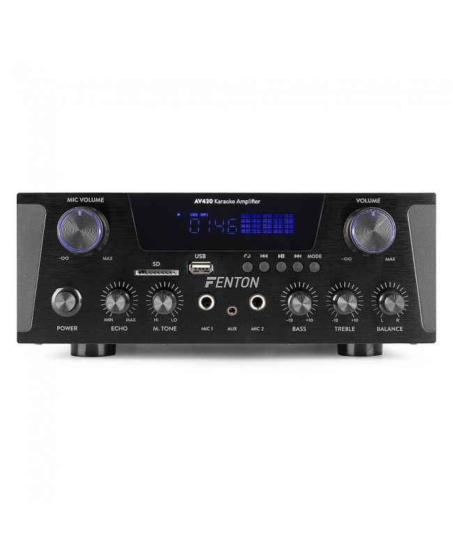 Fenton AV430B Verstärker 2x300W BT Bl. Hi-Fi Mediaplayer