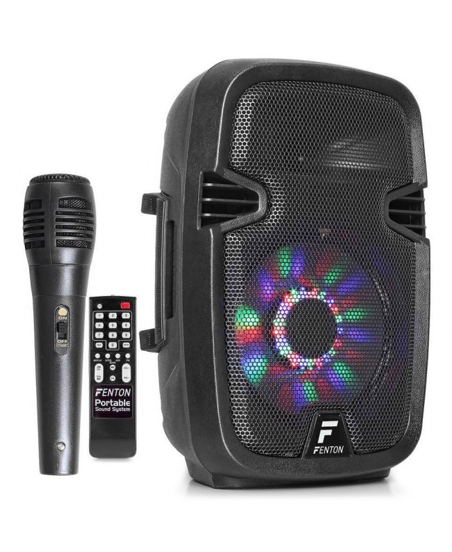 Fenton FT8LED Tragbares System 8 BT micro Akkubetriebene PA-Lautsprecher