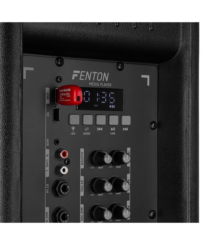Fenton FT212LED MK2 Port.System 2x121xUHF Akkubetriebene PA-Lautsprecher