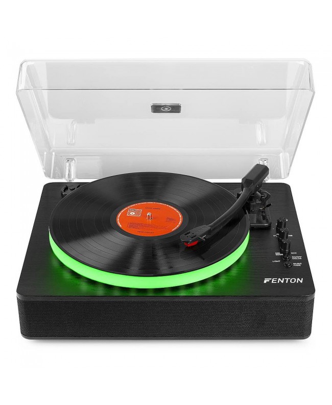 Fenton RP162LED Record Player LED Btout Blk Giradischi