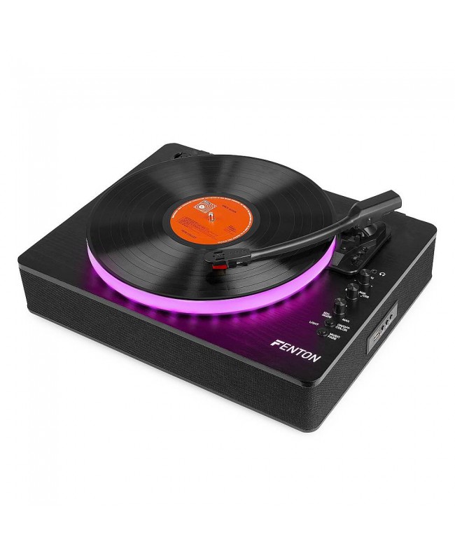 Fenton RP162LED Record Player LED Btout Blk Giradischi