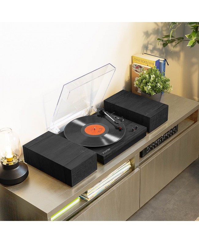 Fenton RP165B Record Player+Sp.BT Blach/Grey Hi-Fi Turntables