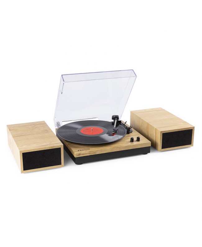 Fenton RP165L Record Player+Sp.BT LightWood Giradischi Hi-Fi