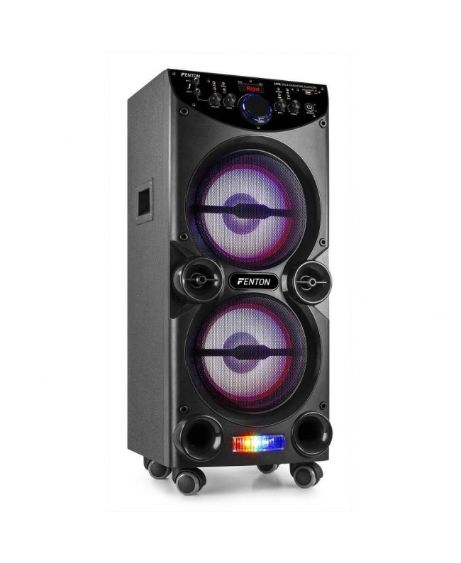 Fenton LIVE2104 KaraokeStat.2x10USB,2XMic Akkubetriebene PA-Lautsprecher