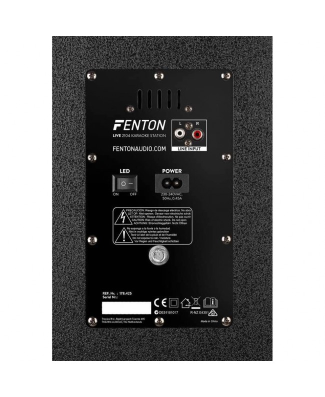 Fenton LIVE2104 KaraokeStat.2x10USB,2XMic Akkubetriebene PA-Lautsprecher