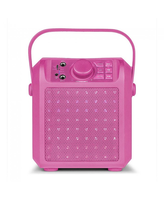 Fenton KAR50PKaraoke Sp.2Mic.BT LED PINK Altoparlanti Hi-Fi