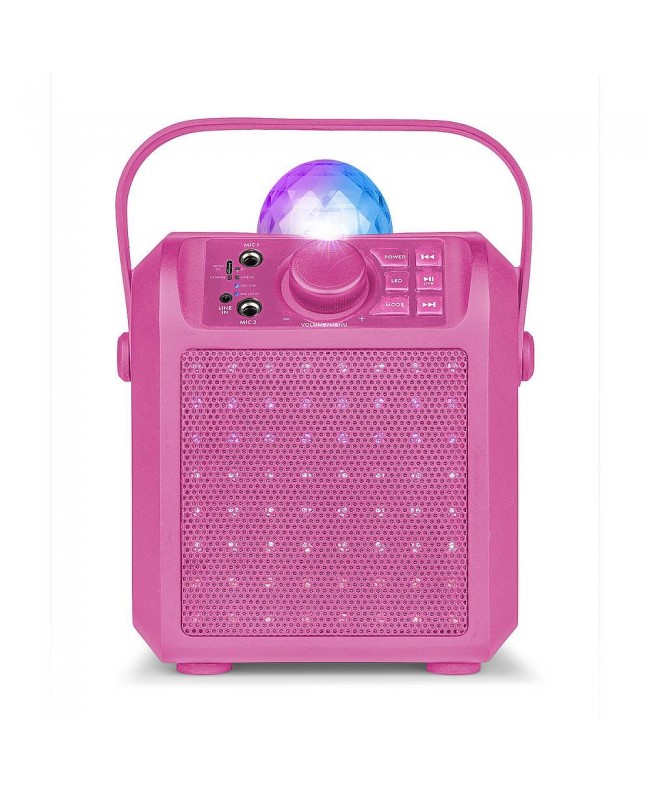 Fenton KAR55PKaraoke Sp.2Mic.BT LED JB PNK Altoparlanti Hi-Fi