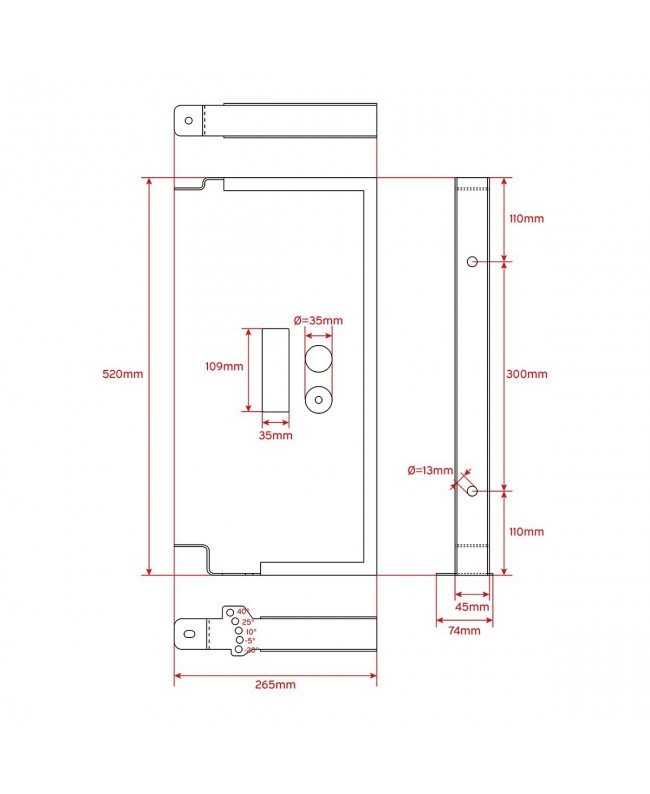 HELVIA ESTRO 8P BRACKET Accessories for PA-Installation