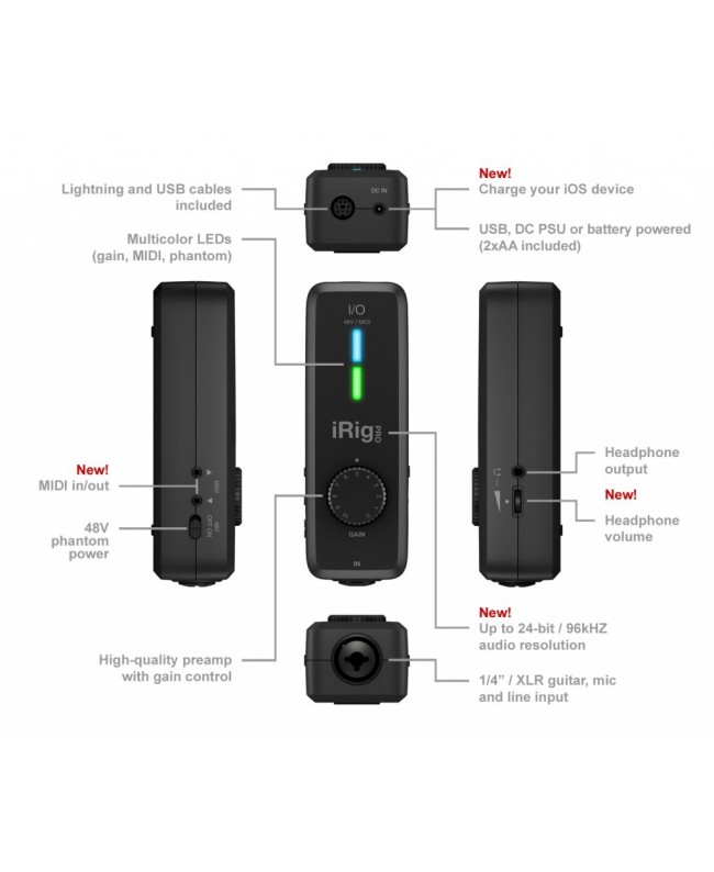 IK Multimedia iRig Pro I/O iOS Audio Interface