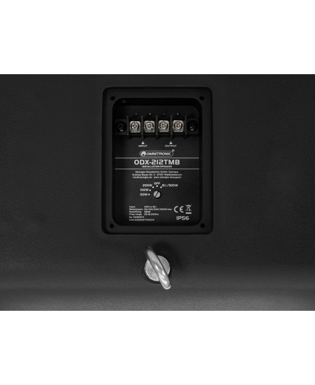 Omnitronic ODX-212TMB Altoparlante da installazione 100V nero Altoparlanti esterni 100 V