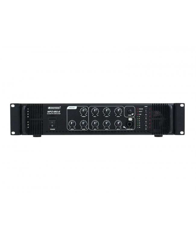 Omnitronic MPZ-180.6 PA Mixing Amplifier 100 V Amplifiers