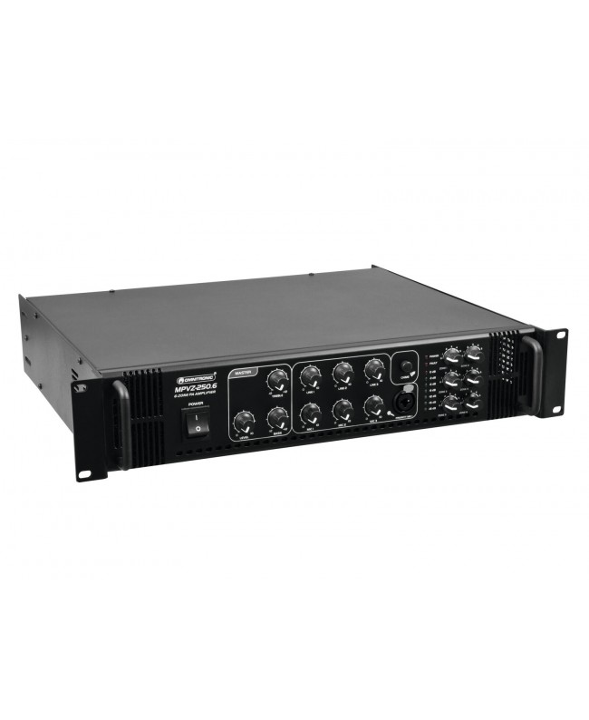 Omnitronic Amplificatore di missaggio PA MPVZ-250.6 Amplificatori 100 V