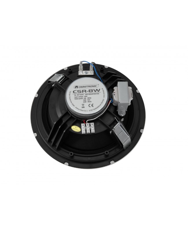 Omnitronic CSR-8W Deckenlautsprecher weiß 100 V Innenlautsprecher