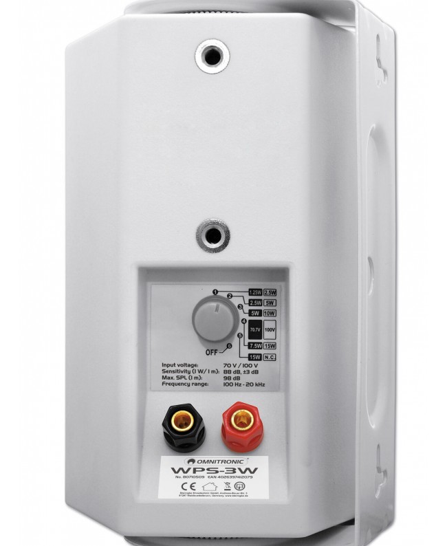 Omnitronic Altoparlante da parete WPS-3W PA Altoparlanti interni 100 V