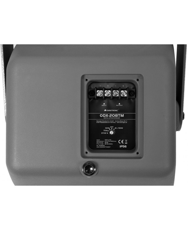 Omnitronic ODX-208TM Installationslautsprecher 100V dunkelgrau 100 V Außenlautsprecher