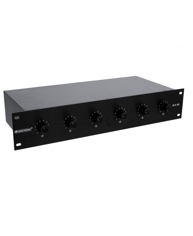 Omnitronic PA 6-Zone Stereo Vol Cont 5W bk 100 V Controls