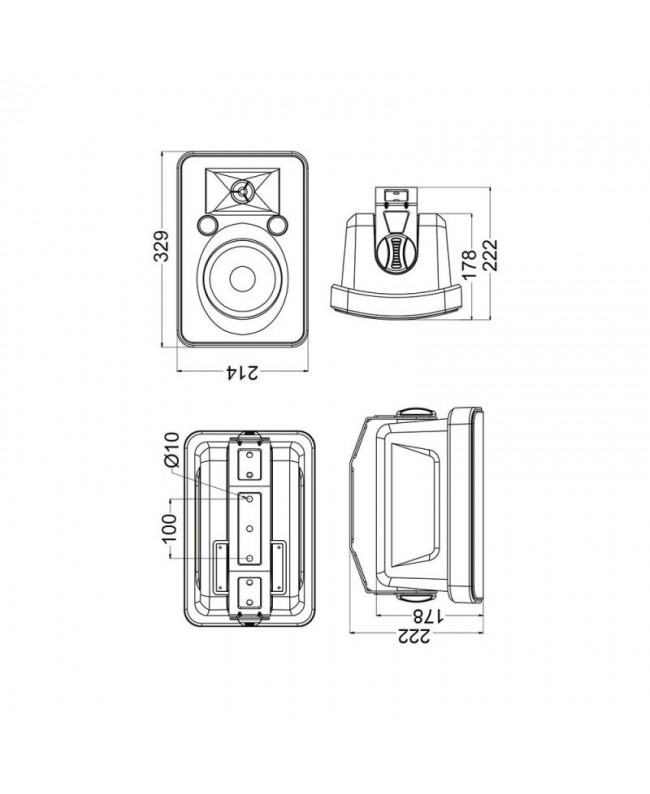 Audiophony PA EHP660IPb 100 V Outdoor speakers