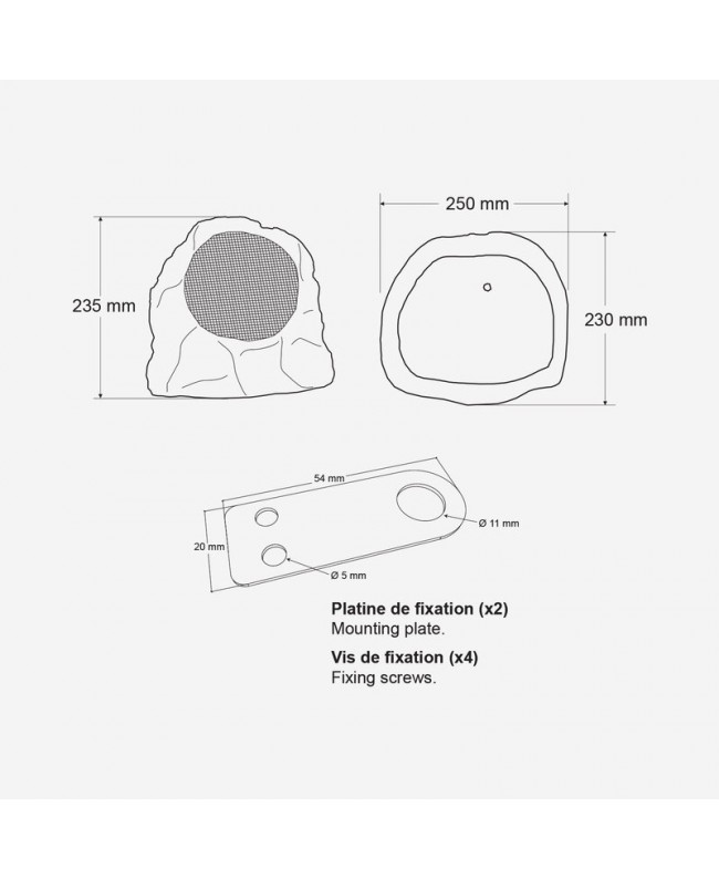 Audiophony PA STONE30 100 V Außenlautsprecher