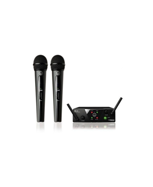 AKG WMS40 MINI DUAL VOCAL SET BAND-US25B-D Sistema wireless con trasmettitore palmare