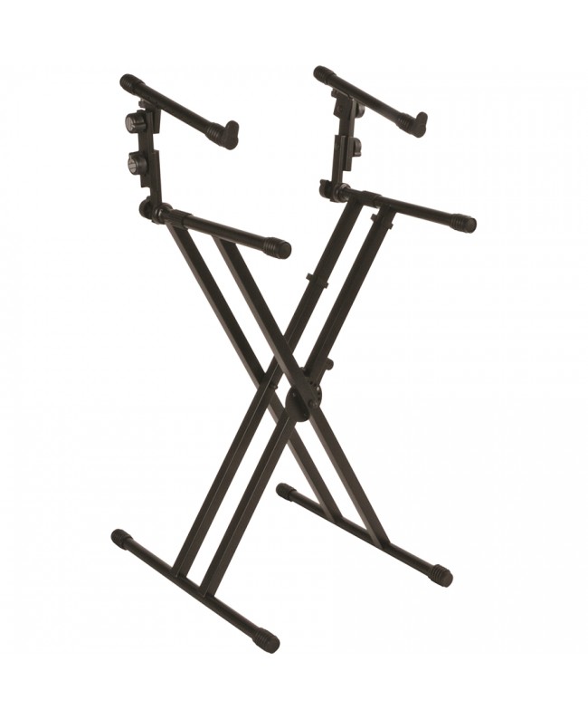 Quik Lok QL/642 Supporto Professionale per 2 Tastiere con Struttura X e Telaio Doppio