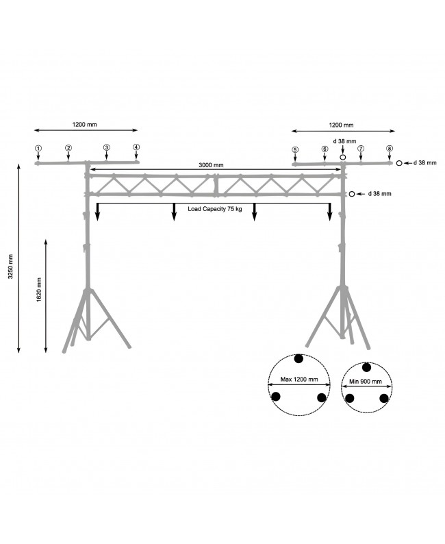 Quik Lok STS/14 Sistema Traliccio a Ponte in Alluminio Lighting Stands