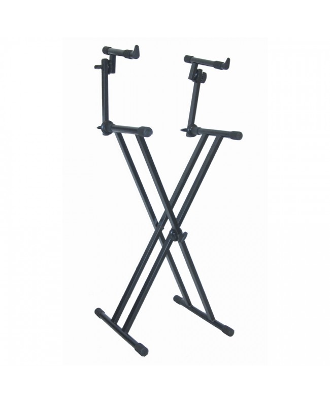 Quik Lok T/22 Supporto per 2 Tastiere con Struttura a X e Telaio Doppio Supporti per tastiere