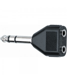 Quik Lok AD/23 Jack TRS Stereo 6.3 Adapter/2x MiniJack TRS Stereo 3.5 Receptacle