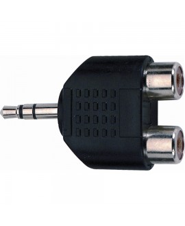 Quik Lok AD/273 MiniJack TRS Stereo 3.5/2x Phono RCA Receptacle Adapter