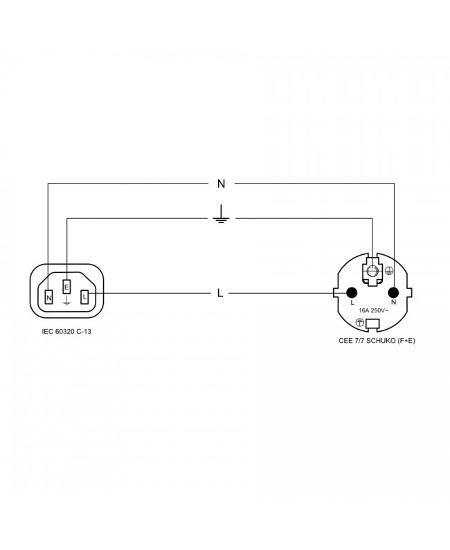 Quik Lok S/1200 EU STND Cavo di Alimentazione Spina Schuko / Presa IEC-VDE