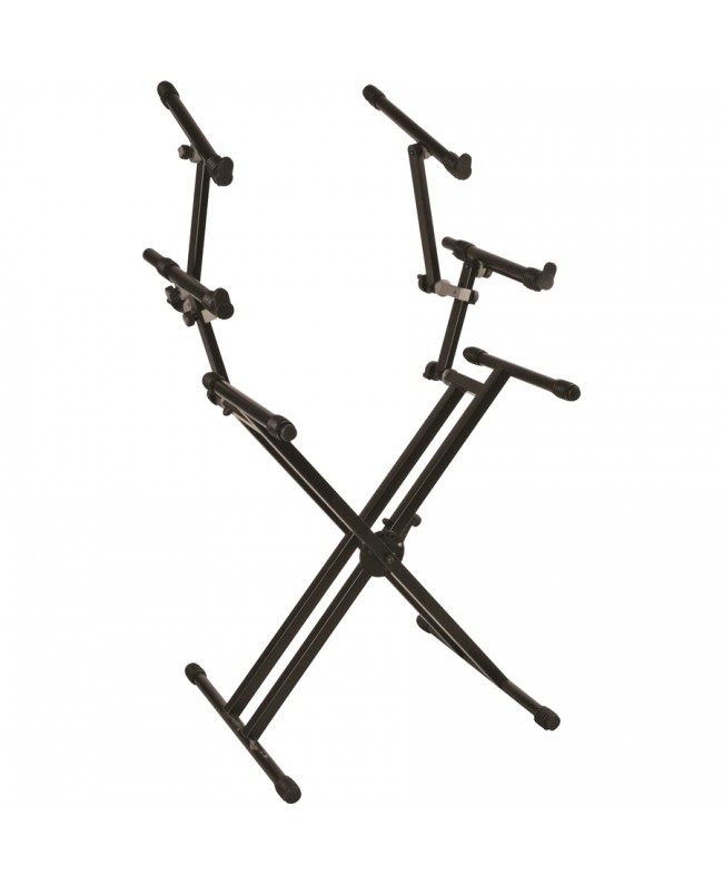 Quik Lok QL/723 Supporto Professionale per 3 Tastiere con Struttura X e Telaio Doppio