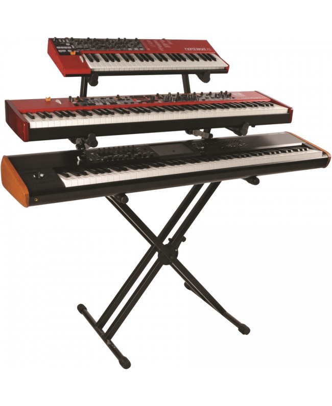 Quik Lok QL/723 Professional Stand for 3 Keyboards with X-Frame and Double Frame