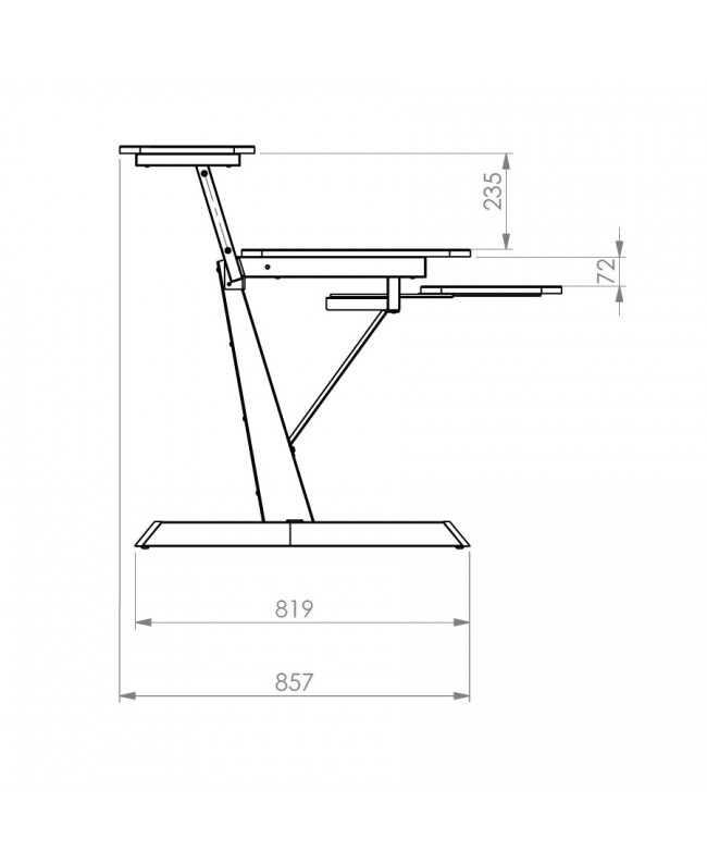Quik Lok Z/460 BK Workstation a 3 Ripiani Studio furniture