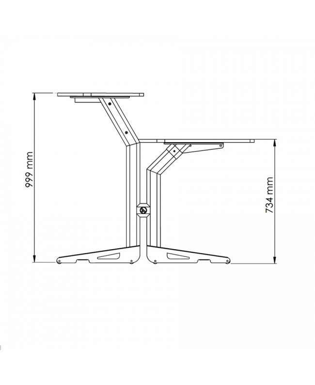 Quik Lok Z/630 BK Workstation a 2 Ripiani