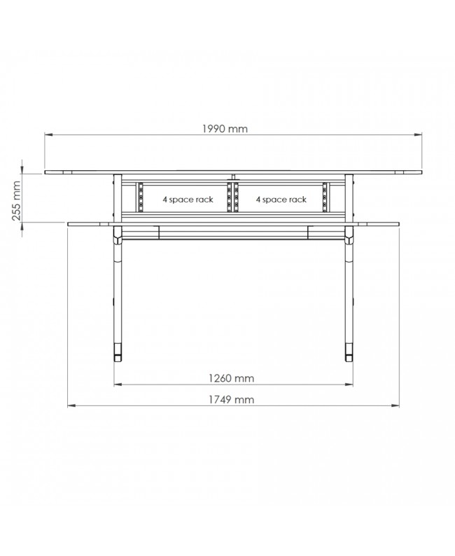 Quik Lok Z/630 CY Workstation a 2 Ripiani Mobili da Studio