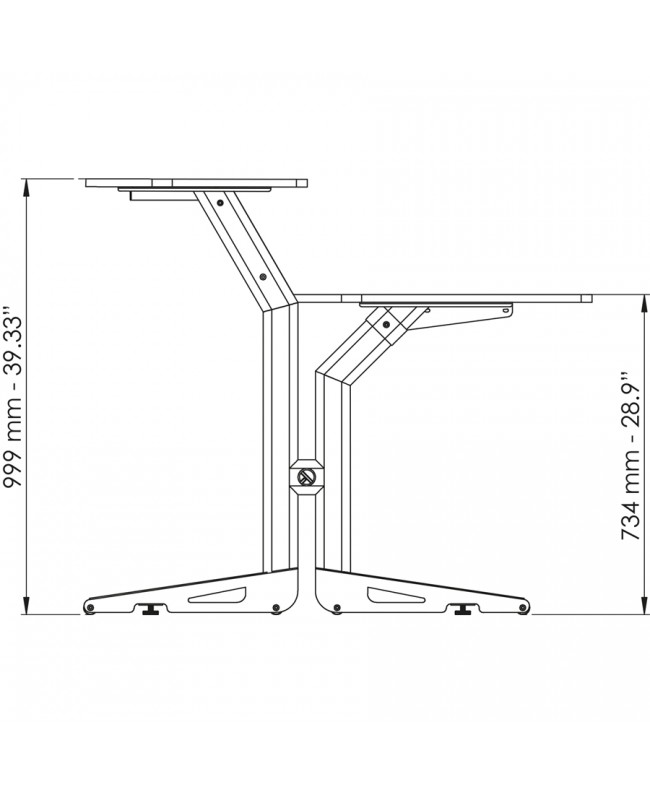 Quik Lok Z/630 BK Workstation a 2 Ripiani